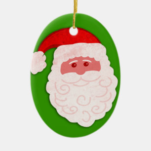 Santa Ihre Grüße grün, rot und weißer Schmuck Keramikornament