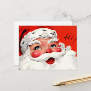 Santa im Nahaufnahme-Stil der Mitte des 20. Jahrhu Feiertagspostkarte