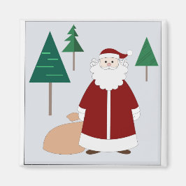 Santa im Wald Magnet