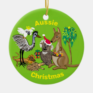 Santa in Australia Keramik Ornament