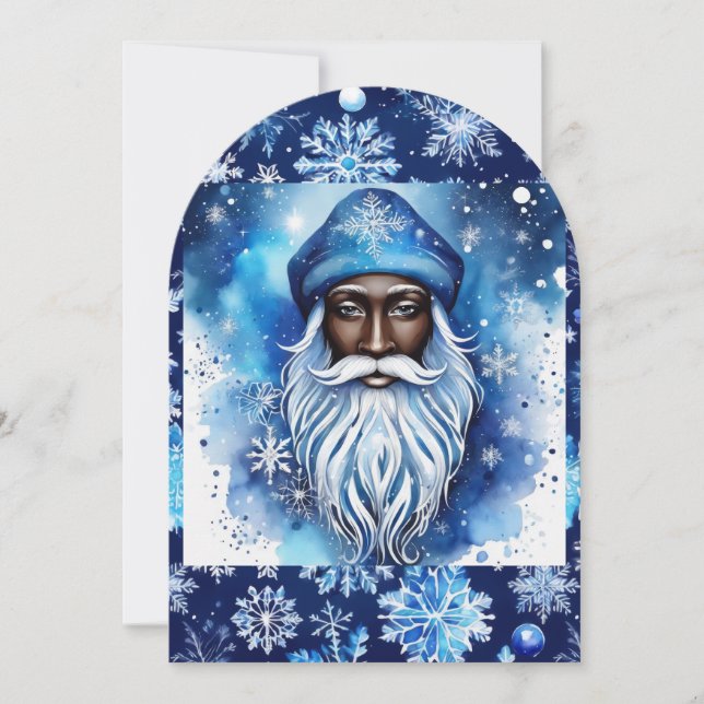 Santa in Blue Einladung (Vorderseite)