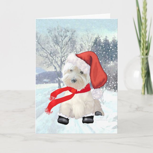 Santa in Boots Feiertagskarte (Vorderseite)