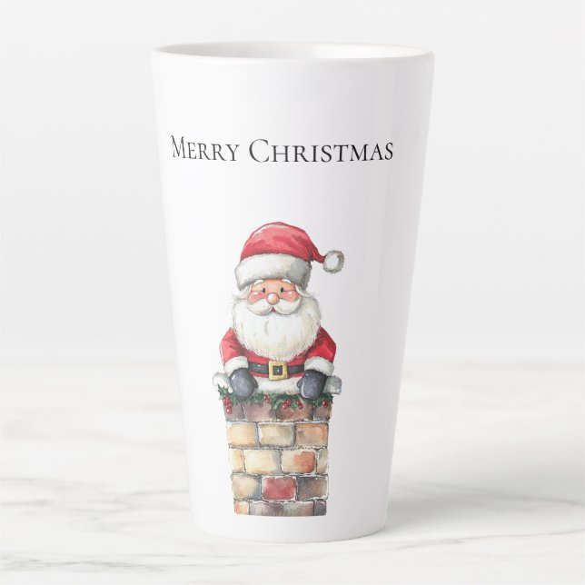 Santa in Chimney Weihnachten Milchtasse (Vorderseite)