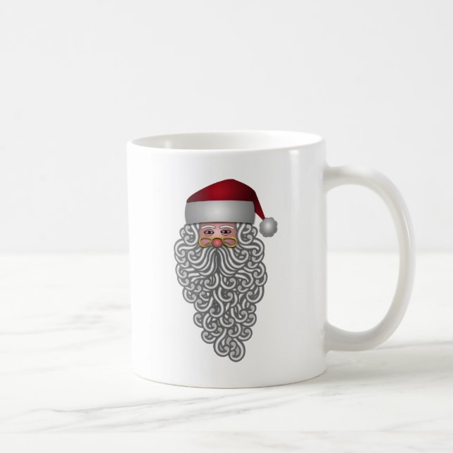 Santa in Curly Bard Weihnachten Tasse (Rechts)
