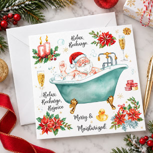 Santa in der Badewanne Spa Weihnachtsthema Feiertagskarte