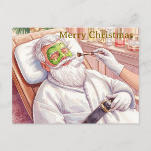 Santa in der Badewanne Spa Weihnachtsthema Feiertagspostkarte