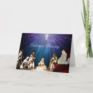 Santa in der Weihnachtsgeschichte Karte