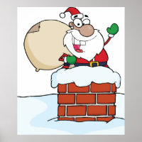 Santa in einem Kamin