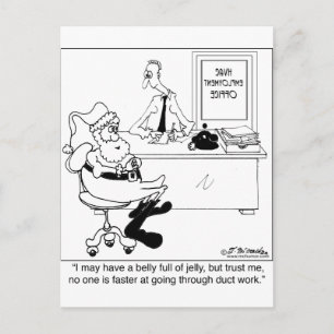 Santa in einer Anstellung für Heizung und Luft Feiertagspostkarte