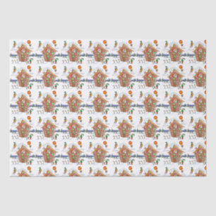 Santa in Gingerbread Elfen mit Candy Canes Seidenpapier