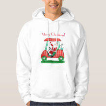 Santa in Golf Cart Frohe Weihnachten T - Shirt