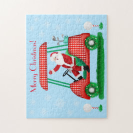 SANTA IN GOLFKARTENCHRISTMAS MIT SCHNEEFLAKEN PUZZLE