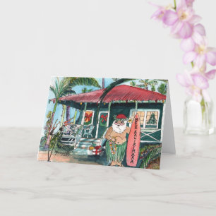 Santa in Hawaiian Weihnachten Karte