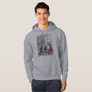 Santa in Jail graues gekröntes Sweatshirt