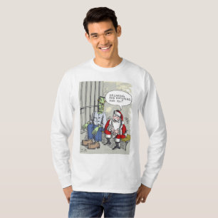 Santa in Jail weißes langärmeliges Shirt