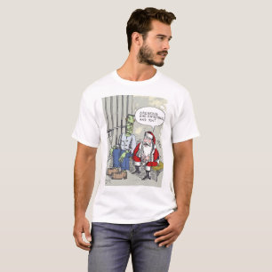 Santa in Jail White T - Shirt