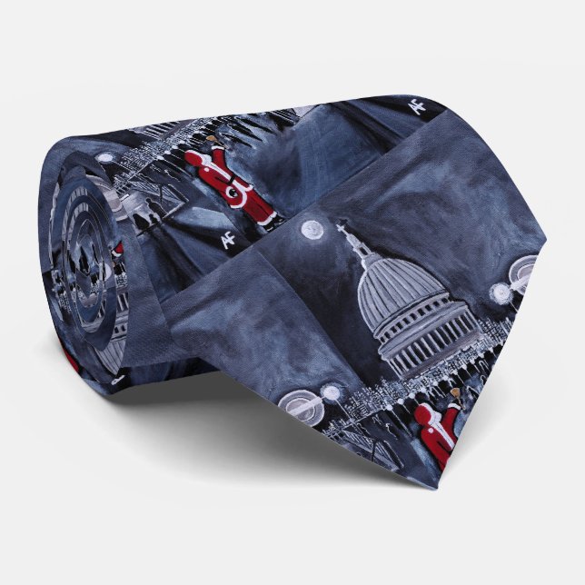 Santa in London Gemälde von Alfred Fox Krawatte (Gerollt)