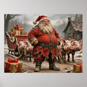 Santa in mittelalterlicher Zeit Poster
