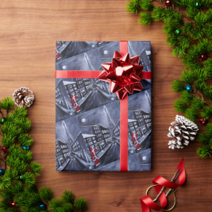 Santa in Paris Gemälde von Alfred Fox Geschenkpapier