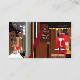Santa in Paris, Weihnachtsfeier-Ticket-Einladung Begleitkarte