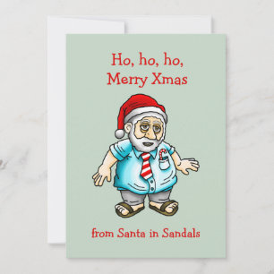 Santa in Sandals Feiertagskarte