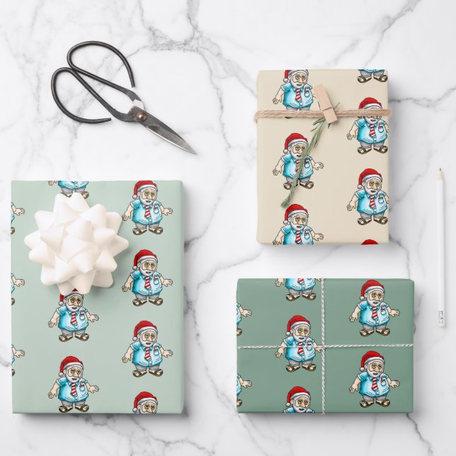 Santa in Sandals Geschenkpapier Set (Vorderseite)