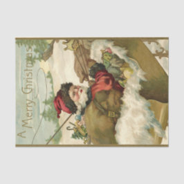 Santa in seinem Schlitten Seidenpapier