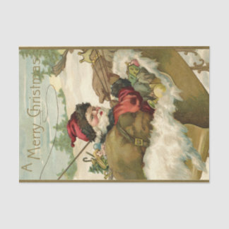 Santa in seinem Schlitten Seidenpapier