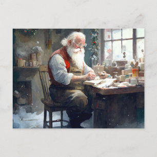 Santa in seinem Workshop Postcard Postkarte