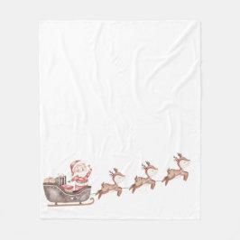 Santa in Sleigh Fleece Blanket
