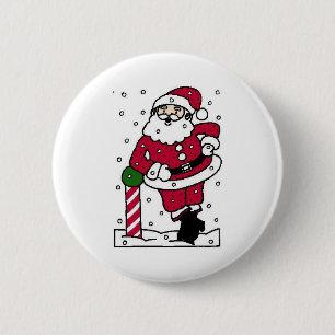 Santa in Snow Button