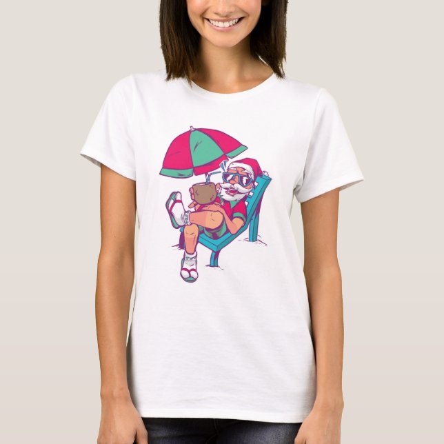 SANTA IN VACATION CHRISTMAS IM JULI  T-Shirt (Vorderseite)