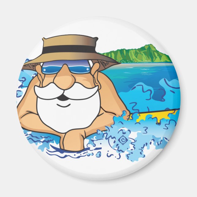 Santa in Waikiki Magnet (Vorne)