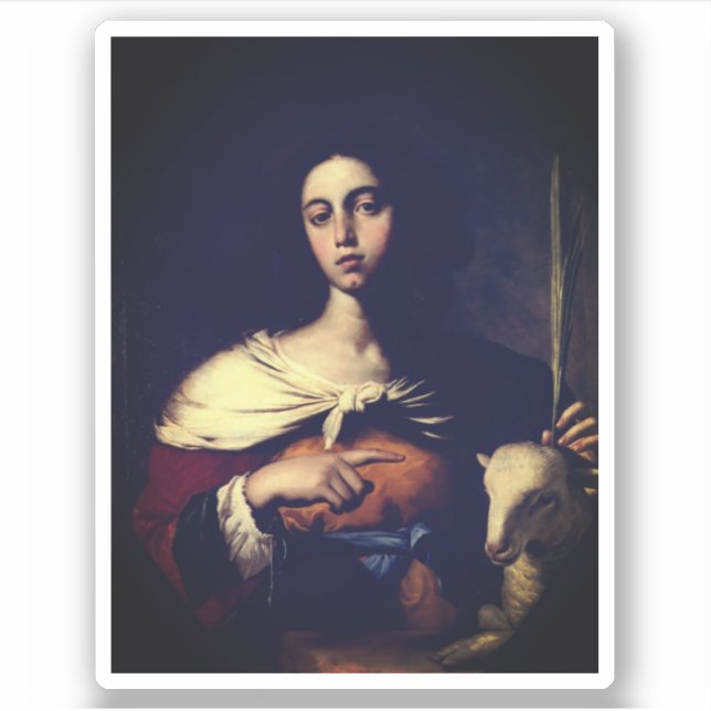 Santa Inés (von Guarino, 1650) Classic Round Stick Aufkleber (Vorderseite)