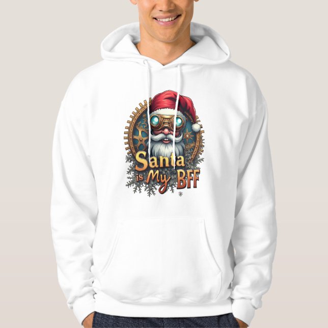 Santa Is My BFF Hoodie – Cute Holiday Desig (Vorderseite)