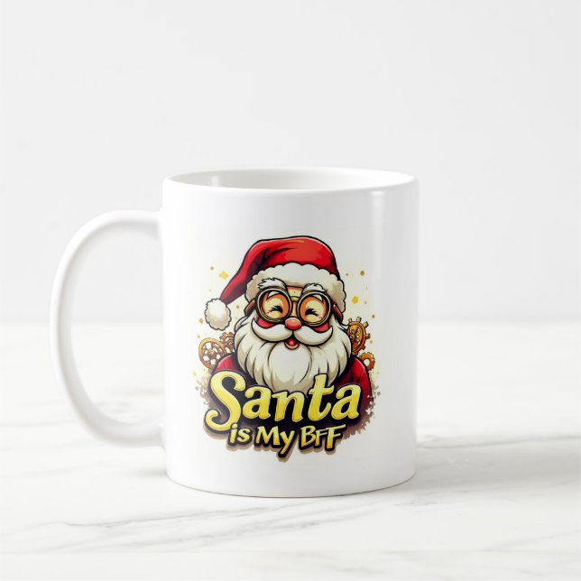 Santa Is My BFF Mug – Funny Christmas Coffee Mug Kaffeetasse (Links)