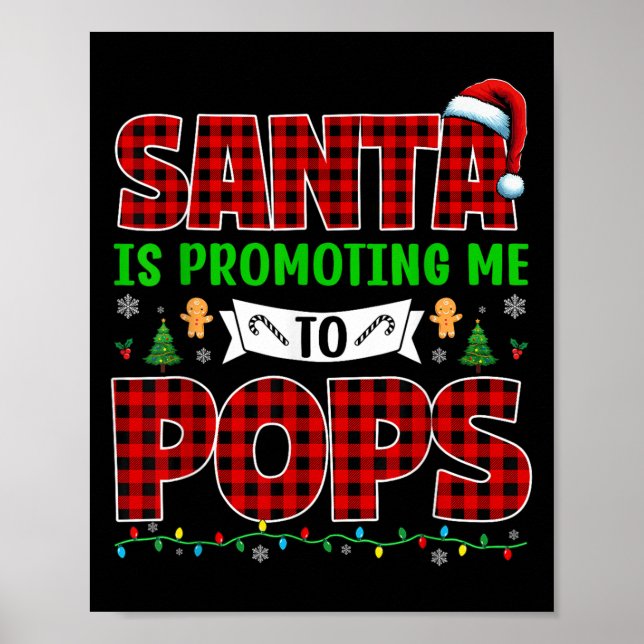 Santa Is Promoting Me To Pops Xmas Pregnancy Expec Poster (Vorne)