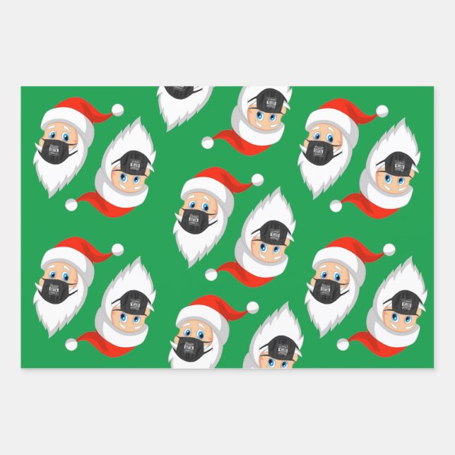 Santa is Sraight Outta Quarantäne Geschenkpapier Set (Vorderseite)