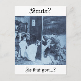 Santa? Is that you? Vintage Victorian Christmas Feiertagspostkarte