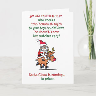 Santa is Watching Card Feiertagskarte