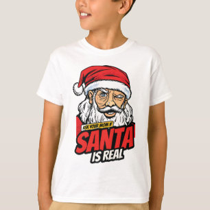 Santa ist echt – Frag Mutti Pop Art zwinkernd Sant T-Shirt