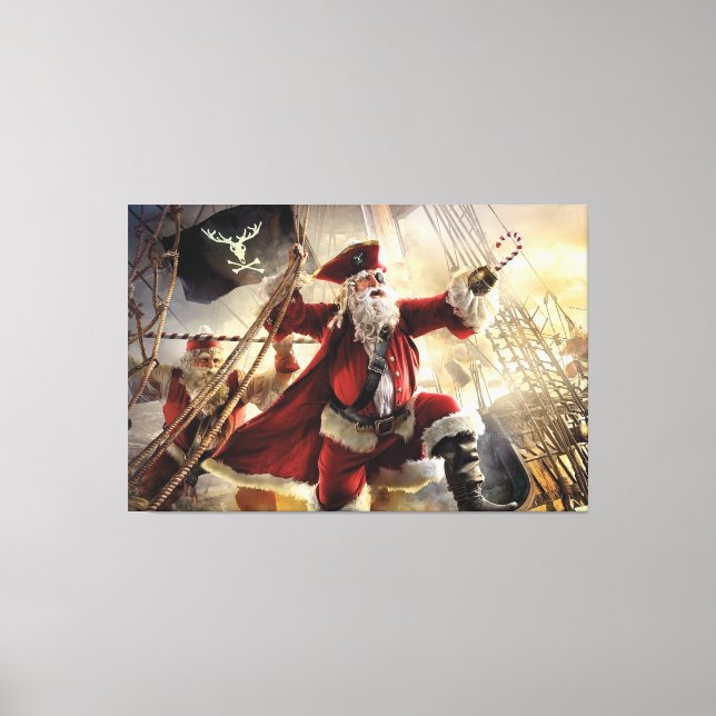 Santa ist ein Pirat Leinwanddruck (Vorderseite)