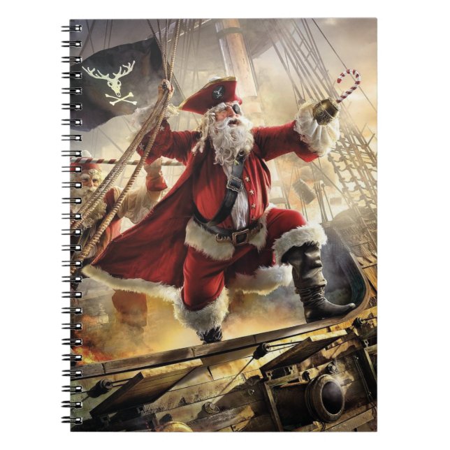 Santa ist ein Pirat Notizblock (Vorderseite)