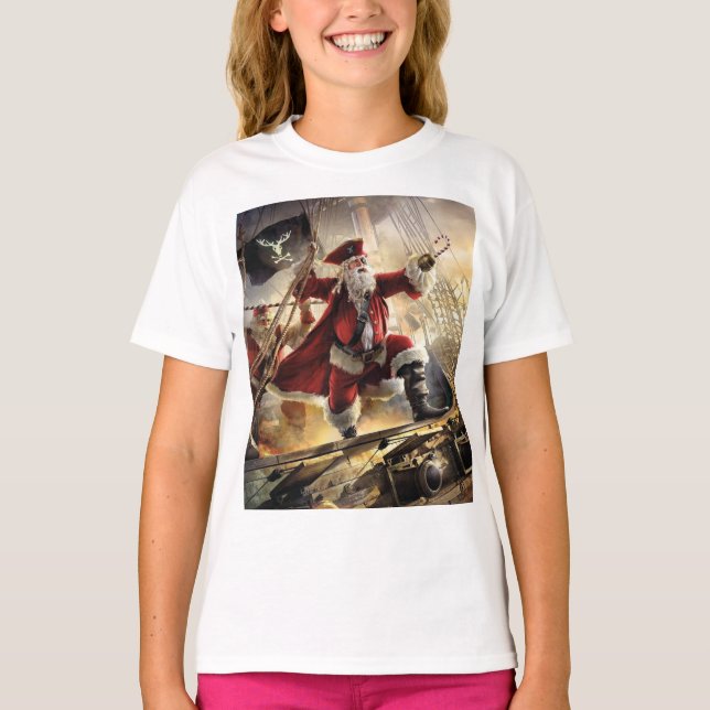 Santa ist ein Pirat T-Shirt (Vorderseite)