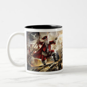 Santa ist ein Pirat Zweifarbige Tasse