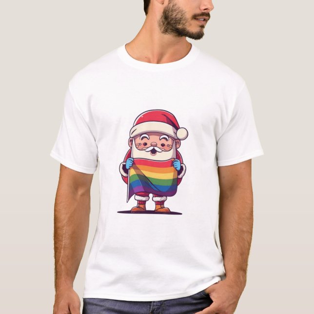 Santa ist Gay Weihnachten T-Shirt (Vorderseite)