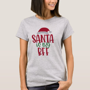 Santa ist meine BESTE FREUNDIN Funny Christmas GIF T-Shirt