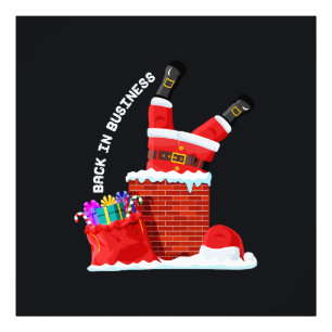 Santa ist wieder im Geschäft — Lustiger Weihnachts Fotodruck