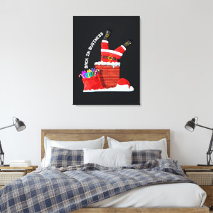 Santa ist wieder im Geschäft — Lustiges Weihnachts Leinwanddruck