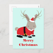 Santa Jackalope Weihnachtsfeiertag Postkarte